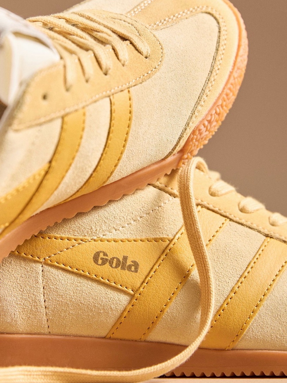 Gola Women’s Elan Suede Trainers in Transparent Yellow - Picture 3 of 7